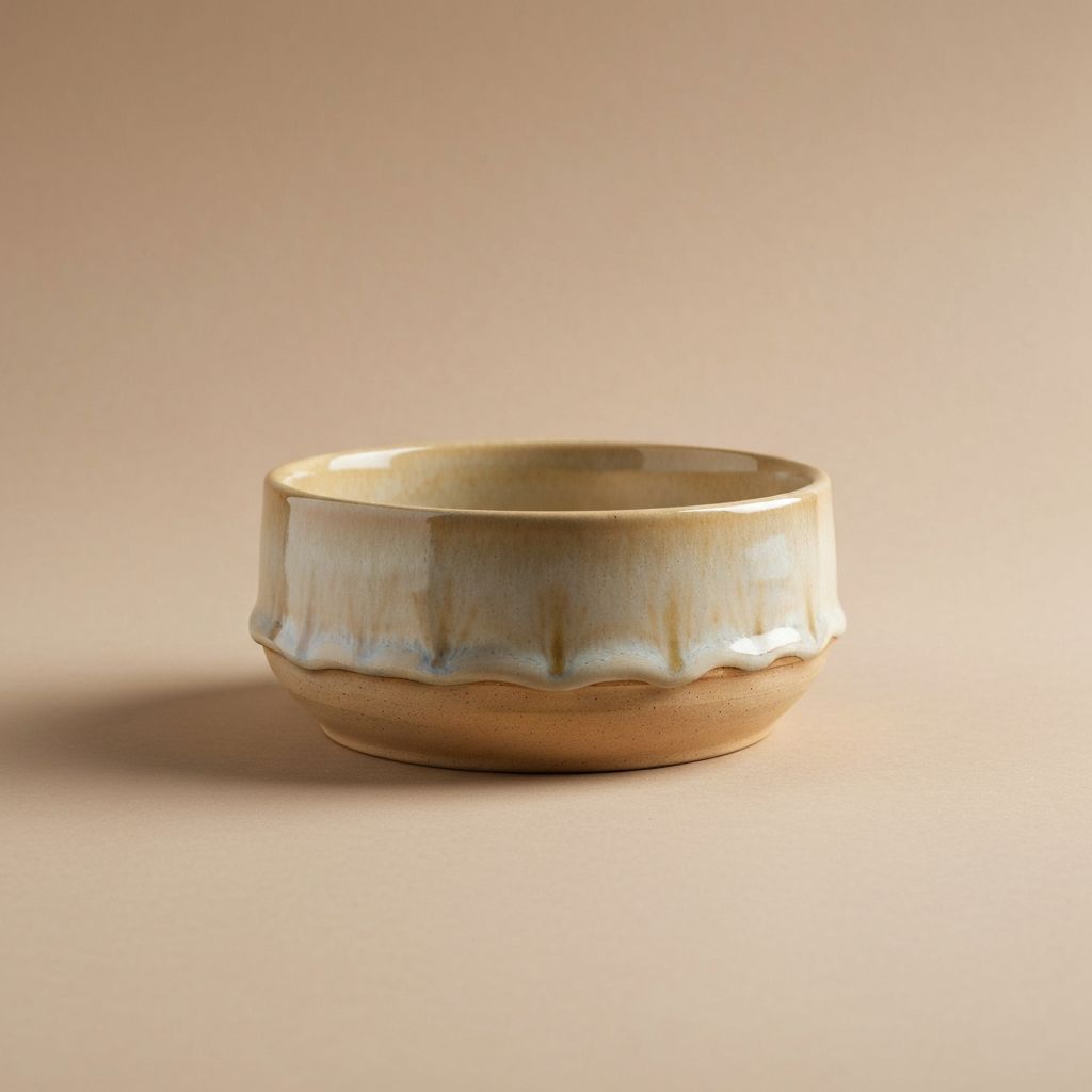 Handgefertigte Keramikschale in warmer Creme