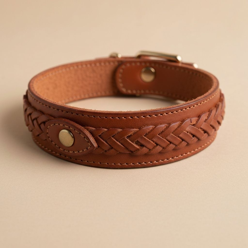 Premium Lederhalsband auf neutralem Hintergrund